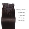SILIERFUN Clip in Hair Extensions Real Human Hair, 22 Inch 120g 8pcs Human Hair Extensions Clip In Human Hair, Dark Brown Hair Extensions Clip In Real Hair Coloured Remy Human Hair Extensions