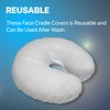 John G. Louis Massage Seamless Face Rest Cradle Cover- Professional Flannel Face Pillow Covers– Machine Washable, 100% Cotton- Crescent Cover, Fits Massage Table & Chair Cushions- (3 Pack, White)