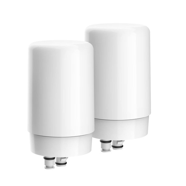 AQUA CREST Faucet Filter Replacement, Replacement for Brita® Faucet Filter, Brita® 36311 On Tap Water Filtration System, Brita® FR-200, FF-100 Replacement Filter, White (Pack of 2)