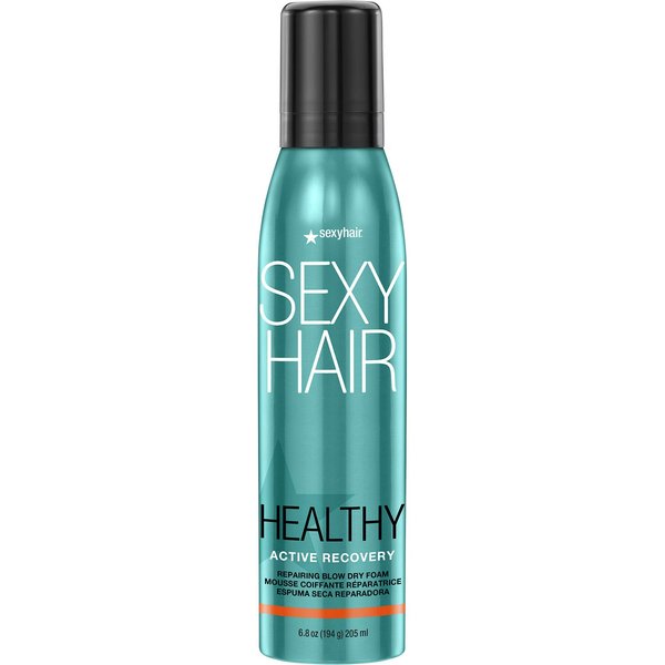SexyHair Healthy Active Recovery Repairing Blow Dry Foam, 6.8 Oz | Up to 99% Breakage Reduction | Helps Repair | All Hair Types