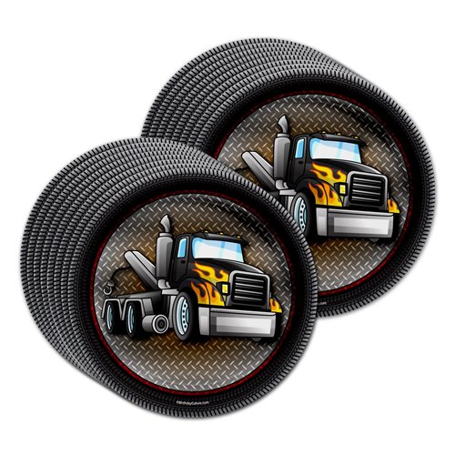 Tow Truck Birthday Party Supplies - Big Truck Birthday Supplies Set Includes Plates, Napkins, and Cups | Tableware Kit for 16