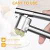 Garlic Press Garlic Mincer & Crusher Stainless Steel Garlic Press Set for Kitchen with Brush & Peeler, Kitchen for Garlic, Garlic Presser Easy to Clean Easy Squeeze Rust Proof (Small A - Set)