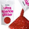 Hemway Ultra Sparkle Glitter - Multi-Size Chunky Fine Cosmetic Glitter Mix for Body Face Hair Eye Nail Art Festival, Crafts for Tumbler Resin Decorations - Red - 100g / 3.5oz