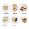 ThougrLyh Salt Box Bamboo Salt Container with Swivel Lid and Spoon Small Spice Cellar with Label 8 oz Capacity salt Holder for Countertop with Magnetic to Easy Open and Seal
