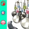 Clacker Bonka Bird Toys Colorful Durable Stainless Steel Pullable Parrot Macaw African Grey Cockatoo (Single Clacker, White)