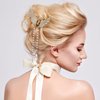 ANCIRS 2 Pack Pearl Long Tassel Hair Claw Clips for Women, Rhinestone Butterfly Hair Barrettes Accessories for Girls