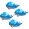Cute 4D Whale Balloons Under The Sea Decorations Ocean Balloons, 4 Pack Gaint 37'' Whale Shape Mylar Foil Balloons Sea Animal Balloons Fish Balloons Beach Party Supplies, Blue