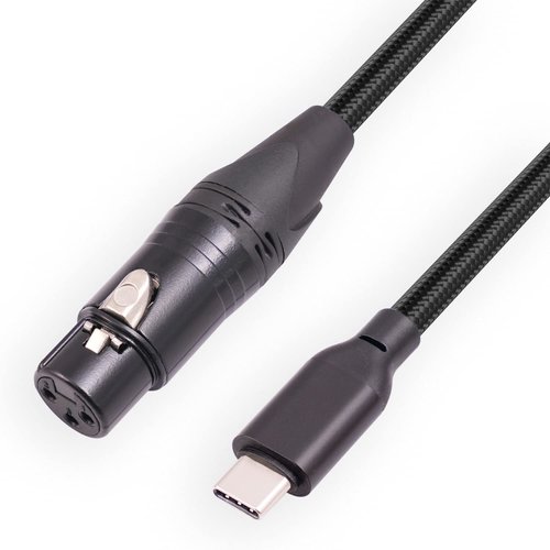 HUALEU 6FT Female XLR to USB C,USB c to XLR Female for Microphone,XLR to USB-C Compatible Microphone Recording Audio Cable, Microphone Audio Cable Connected to Smartphone, Tablet