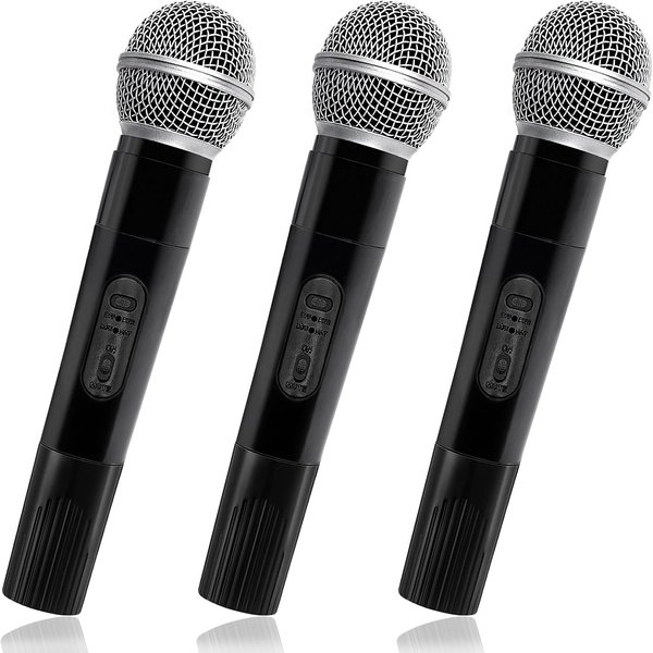3 PCS Microphone Prop,Plastic Fake Microphone,Fun Stage Mics Toy for Kids,Halloween Christmas Karaoke,Costume Prop,Birthday Party