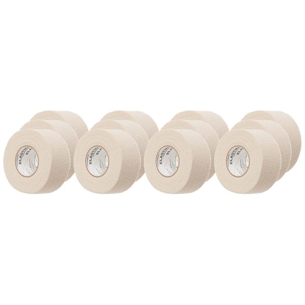 Johnson & Johnson Elastikon Elastic Tape, 1" x 2.5 Yards, (1" x 5 Yards Stretched), Reliable Compression for Support of Sprains, Strains, and Muscle Injuries, Case of 12 Rolls