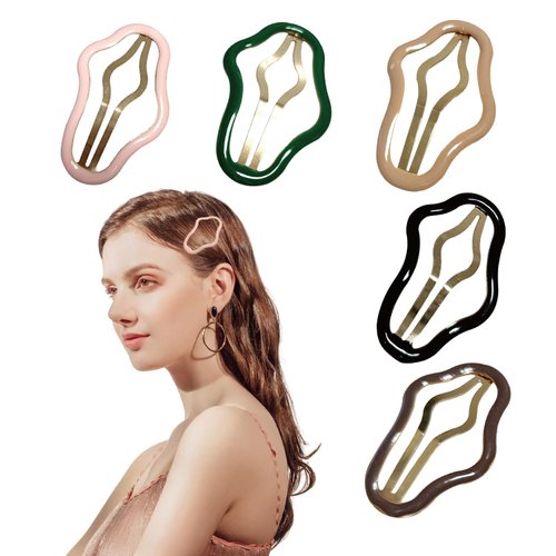 5PCS Hair Clips, Women's Non-Slip Hair Clips, Cloud Shaped Hollow Hair Clips+Multicolor