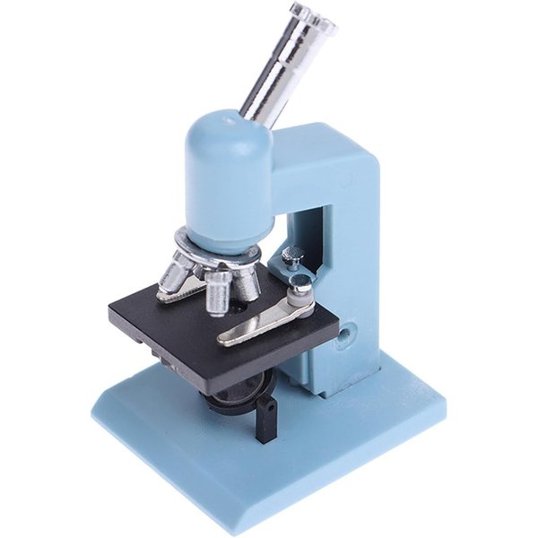 Blue Miniature Microscope, Plastic Dollhouse Mini Laboratory Tool for Dollhouse Science STEM Scene, Experiment Scene Doll House Kit for 1:12 Scale Dollhouse Blue 1 Pack Dollhouse Accessories