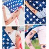 GeRRiT 20 Sheets Independence Day Temporary Tattoos 4th of July Stickers for Adults Kids Red American Flag Tattoos Stickers Red White Blue Patriotic Body Art Stickers for Memorial Day Labor Day