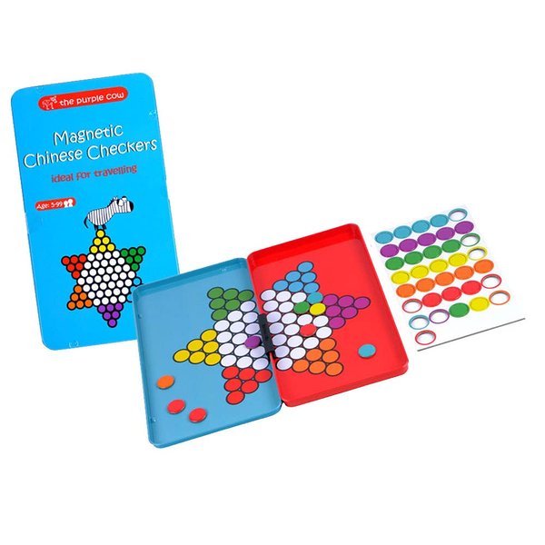 The Purple Cow- Magnetic, Lightweight, Travel Size Chinese Checkers Board Game for Kids and Adults. Classic Game with a Modern Twist.