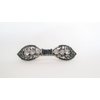 Blue and clear bow shaped crystal hair barrette clip bridal clip for fine thin