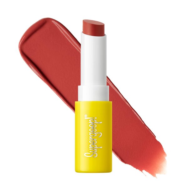 Supergoop! Lipshade 100% Mineral SPF 30 Hydrating Lipstick, High Five (Warm Terracotta) - Buildable, Bold Lip Color - Nourishes, Hydrates & Protects Lips - Natural Peppermint Flavor