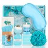 Relaxing Spa Kit Gift Basket Set - Birthday Gifts for Women - Gift for Wife, Mom, Sister, Girlfriend, Friends (Blue)