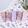 6Sheet Pink Purple Flower Nail Stickers for Nail Art,Cherry Blossom Petal Nail Art Stickers Spring Summer Butterfly Floral Nail Decals for Nail Art Daisy Leaf Nail Sticker Nail Decor Nail Accessories