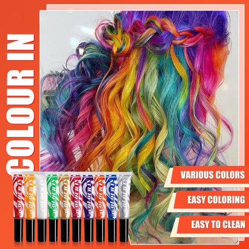 BEUKING Disposable Hair Dye Color Comb,DIY Natural Hairstyle Cream,Colored Mascara, Washable Easily Cleaning Disposable Hair Wax for Festival Daily Boys Teen Girls Hair Dye (05#GOLD, 1 OZ)