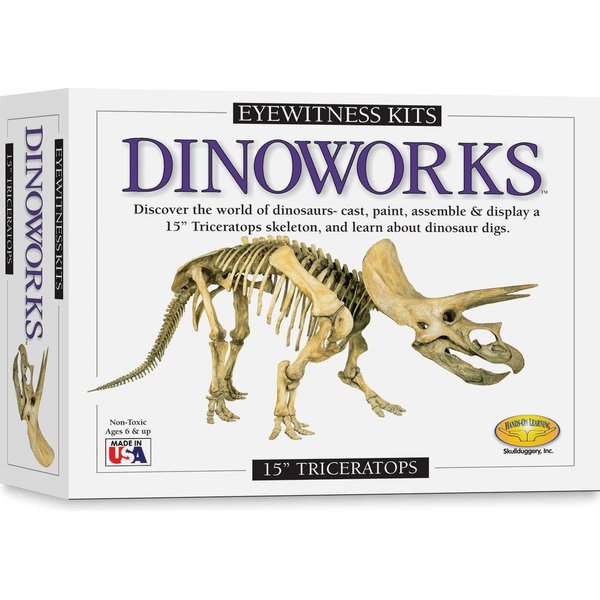Eyewitness Kits Perfect Cast Dinoworks 15" Triceratops Cast, Paint, Display and Learn Craft Kit