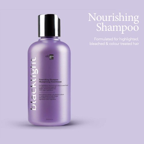 Blacklight Nourishing Shampoo by Oligo Professionnel | Moisturizing Hydration Light Shampoo | Paraben Free Spa Shampoo for Color Treated Hair | Color Extending Moisture Balance Shampoo (8.5 oz.)