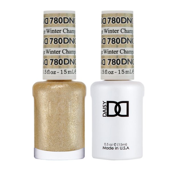 DND Gel Polish Set - 1 each of Gold Gel Polish and Gold Nail Polish, 780 Champagne Winter, 0.5 Fl Oz