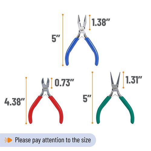 Mr. Pen- Jewelry Pliers, 3 Pack, Jewelry Making kit, Pliers for Jewelry Making, Mini Pliers, Wire Cutters for Jewelry Making, Chain Nose Pliers, Craft Pliers, Earring Pliers
