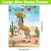 PLULON Pin The Tail on The Donkey Birthday Games for Kids Mexican Donkey Game Poster with Tail Stickers Donkey Party Favors Carnival Birthday Fiesta Home Wall Decor Classroom Family Activities