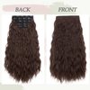S-noilite 24" Clip in Hair Extensions 5PCS Loose Waves Wavy Hair Extensions Synthetic Thick Natural Hairpieces Double Weft Brown Hair Extensions Clip Ins for Women Full Head Long Hair Pieces,#04