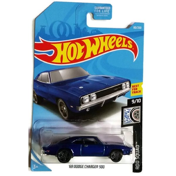 Hot Wheels Rod Squad 9/10 - Blue '69 Dodge Charger 500 #80/250