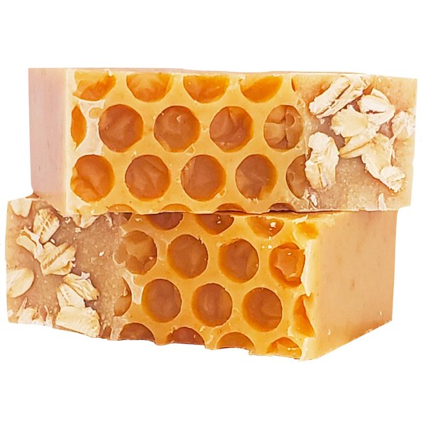 LaVieEnRose Goat Milk Soap Bars with Oatmeal & Raw Organic Honey For Eczema,Acne, Sensitive Skin, and All Skin Types. Natural Face, Hand Body Soap. Handmade In USA. (2 4.6 - 5.0 oz EACH) Yellow