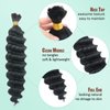 IXIMII Deep Wave Human Hair Bulk for Braiding 22 inch 3.5oz(100g) 100% Human Hair Bundles Natural Black No Weft Curly Hair Extensions for Boho Braids