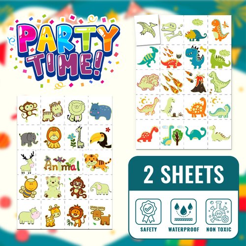 EMOME Glow Tattoos for Kids, Fake Tattoos Stickers for Boys and Girls, Luminous In The Dark Temporary Tattoos Kids, Children Glow Birthday Party Supplies Goodie Bags Stuffers (Various)