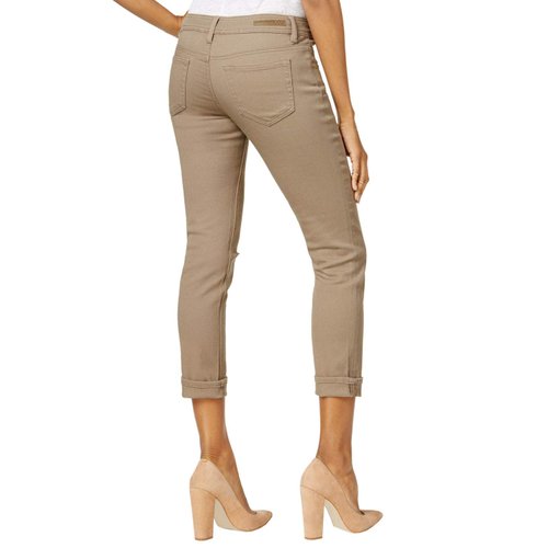 dollhouse Juniors' Colored Ripped Cropped Jeans (Olive Oil, 9)