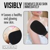 Clarial Exfoliating Body Scrub for Bath & Shower Use - Face Scrubber & Body Exfoliator for Dead Skin Remover - Korean Exfoliating Glove Shower Scrub for Men and Women - Pair All Black