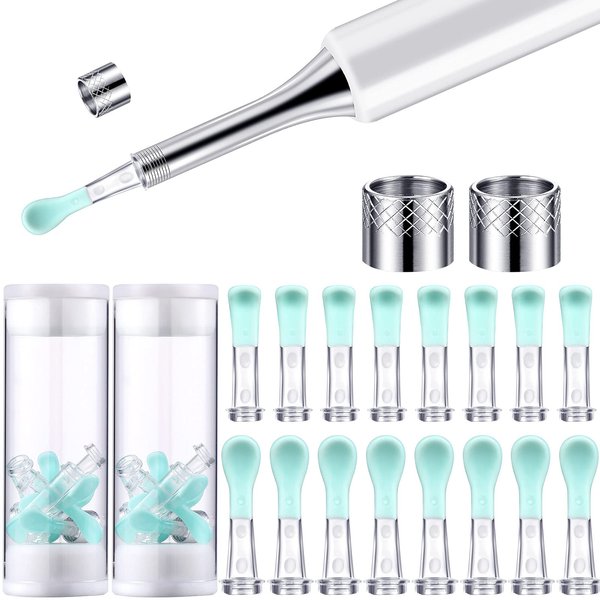 Ear Cleaner Replacement Tips Silicone Ear Spoons Tips Ear Retaining Ring Structure Removal Endoscope Tool Compatible with X17 Pro M9 Pro A2 B2 Pro C3/C3 Pro K10 (16 Pieces)