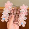 5 Pcs Cute Metal Hair Clip Combs Magic Pearl Hair Accessories Camellia Flower Barrettes Wire Twist Bun Clamp Invisible Bang Comb for Girls kids C#02