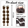 HIENAJ Bubble Ponytail Wig Synthetic Braided Extensions with Hair Ties Hair Band Hairpieces for Women Girls DIY Daily Wear Hair Accessories (Light Brown)