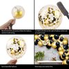 RUBFAC 110pcs Black and Gold Balloons Garland Arch Kit with Black Gold Confetti Balloons for Graduation Birthday Wedding Party Decorations