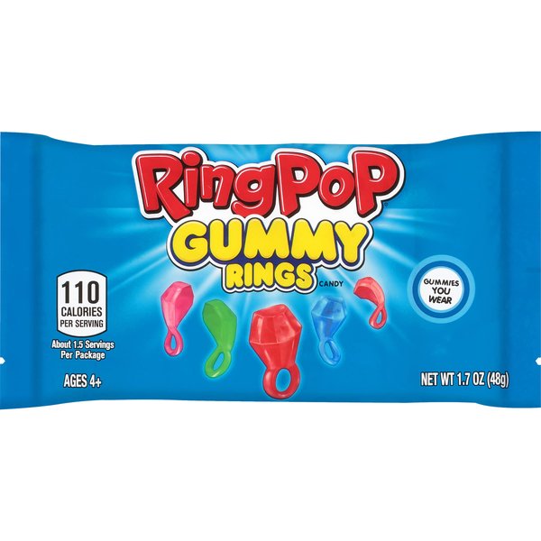 Ring Pop Gummies Rings - Individual 16 Packs Assorted Gummy Candy Flavors (1.7 Oz Bag) - Fun Candy for Birthdays and Easter Celebrations