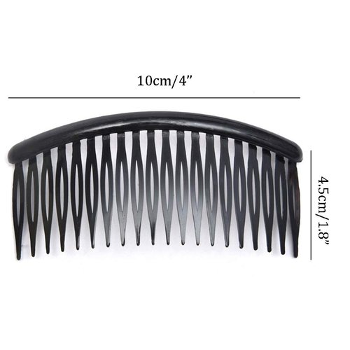 12 Pcs Black Plastic Side Hair Combs with 20 Teeth Hair Comb Clip DIY Hair Accessories for Women and Girls