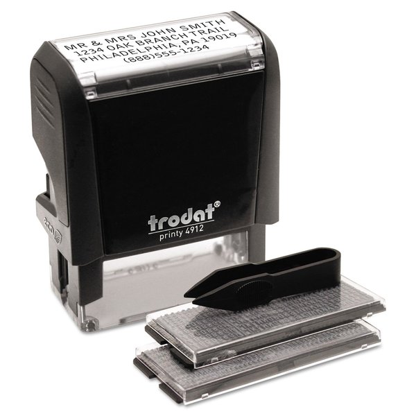 Trodat Printy Economy Self-Inking Do It Yourself, Customizable Message or Address Stamp, Impression Size: 3/4 x 1-7/8 Inches, Black (5915) (USS5915)