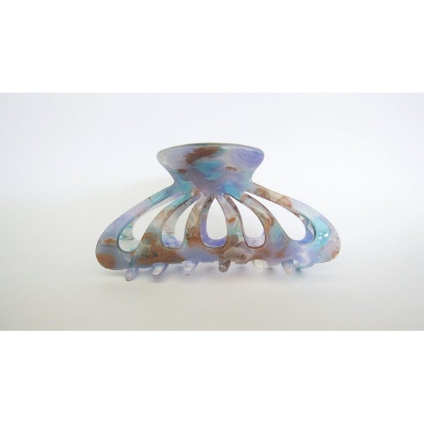 Generic Lavender purple blue tan creme colorful marbled hair claw clip