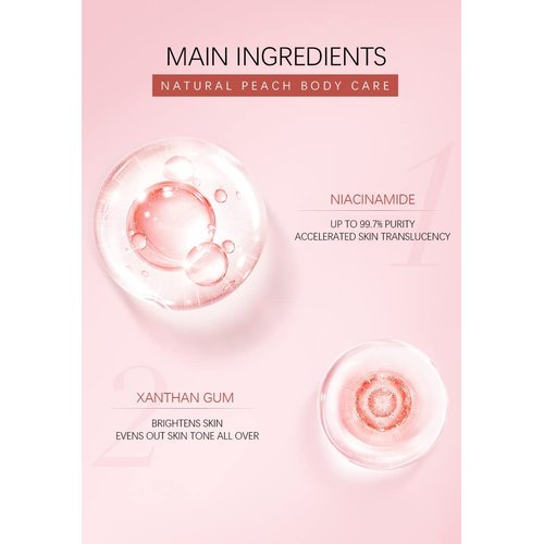 XMEECOS Peach Body Lotion Moisturizes Dry Skin Hydrating Improve Skin Tone| Brightening| Mild| Lightweight