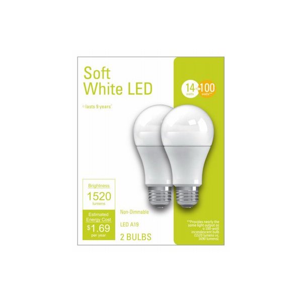 G E Lighting 32593 13W, A21 Soft White LED Light Bulb, 2 Count (Pack of 1)