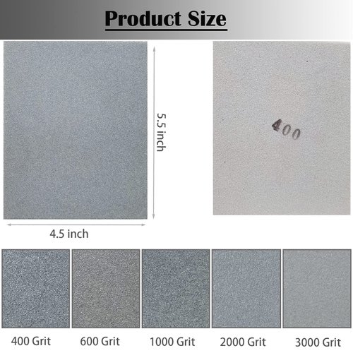 Tockrop 10 PCS 400-3000 Grit Sanding Sponge Set, 4.5 x 5.5 Inch Wet or Dry Hand Sanding Sponges Sheet, Flexible Soft Foam Sand Block for Drywall, Corner Contour, Metal Wood