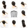 JKJF U Shape Hair Side Combs Hair Fork Metal Hairpins Hair Clip Hair Tools for Women and Girls Hairstyle Hair Accessories - Black 7 Teeth 2 Sizes