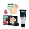 Mushroom Head Air Cushion CC Cream Full Coverage Liquid Foundation Set,Oil Control Concealer Lasting Moisturizing BB Cream,Loose Setting Face Powder Moisturizer Base Primer Makeup with Makeup Sponge