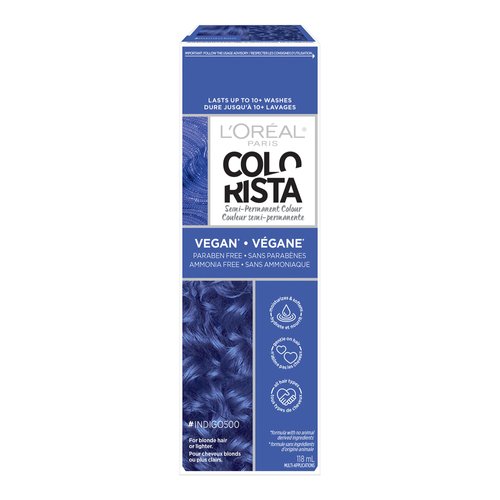 L'Oreal Paris Colorista Semi Permanent Hair Color for Bleached or Blonde Hair, Color Depositing Hair Mask Formula, Indigo