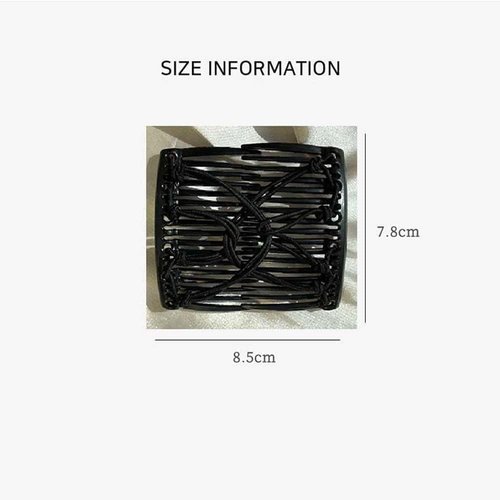 Black Adjustable Elastic Hair Comb,Stretchy Double Comb Hair Clip,No Crease Hair Pins Double Slides Hairpins Combs Women Hair Styling Accessories Hair Care Styling Tools and Appliances